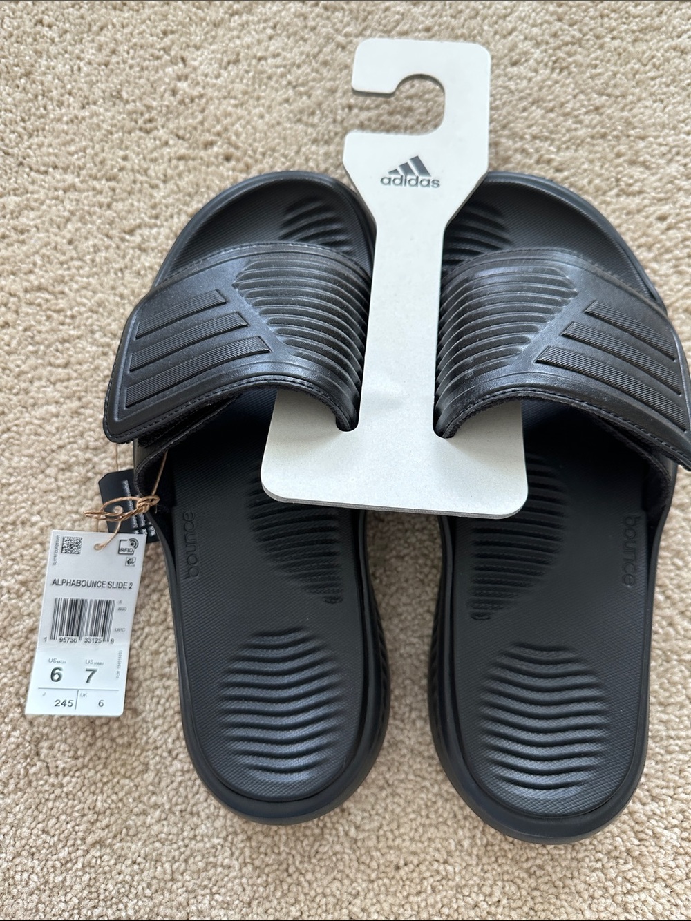Adidas Black Alphabounce Slide 2 Sport Slides